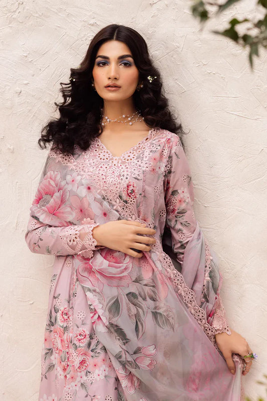 Iznik Pink Printed Lawn - Replica