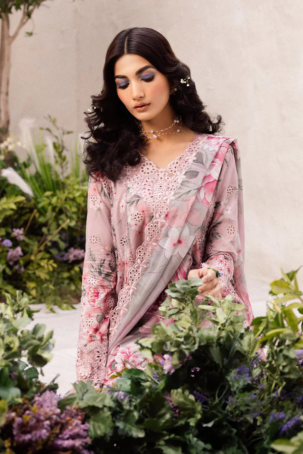 Iznik Pink Printed Lawn - Replica