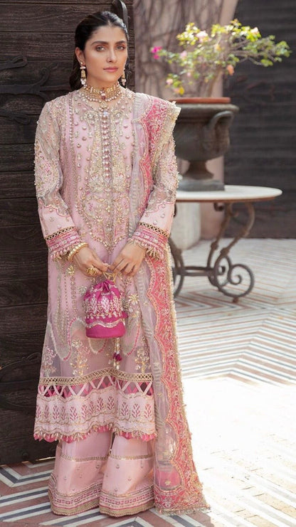 Afrozeh Pink Formal Organza Collection - Replica