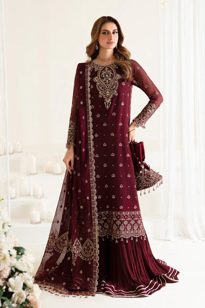 Alizeh Maroon Chiffon Formal Collection - Replica