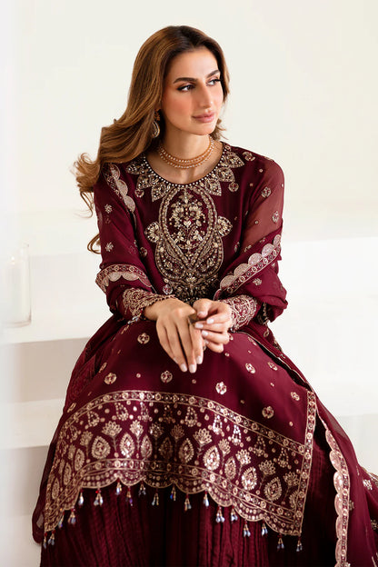 Alizeh Maroon Chiffon Formal Collection - Replica