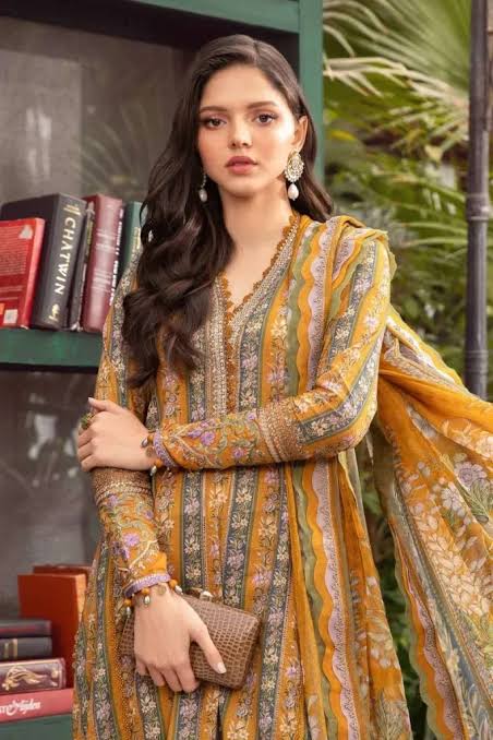 Maria.B MPRINT Yellow Lawn Collection - Replica