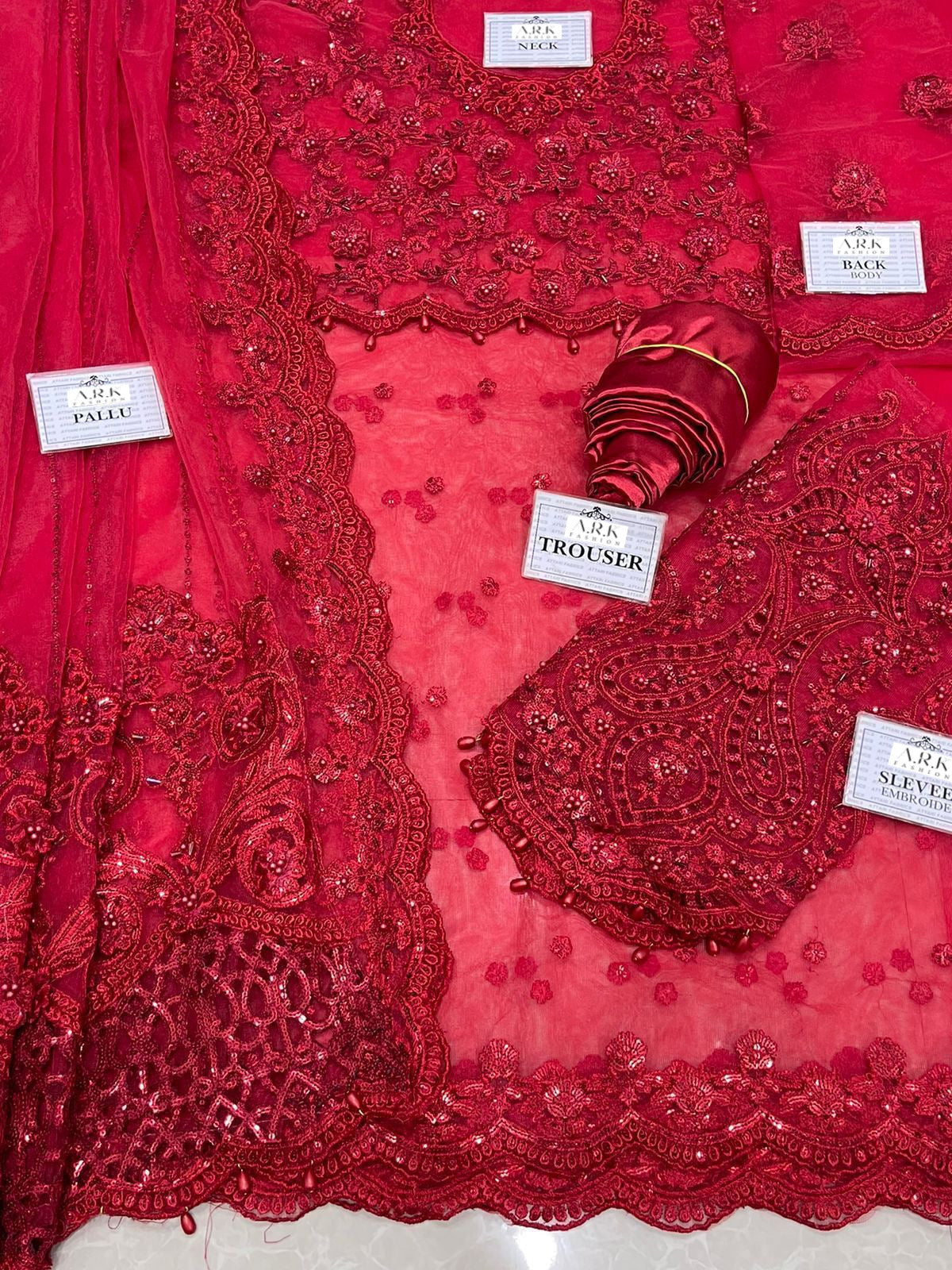 Maria B. Couture Red Saree Collection - Replica