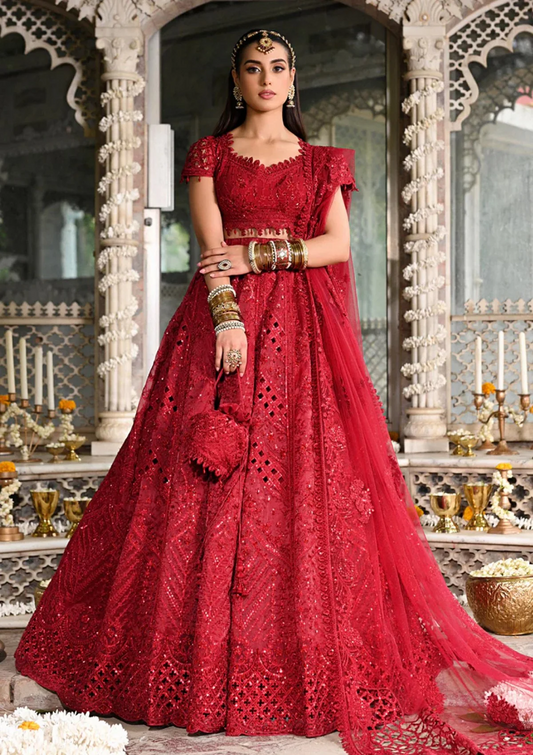 Qalamkar Red Maxi Collection- Replica