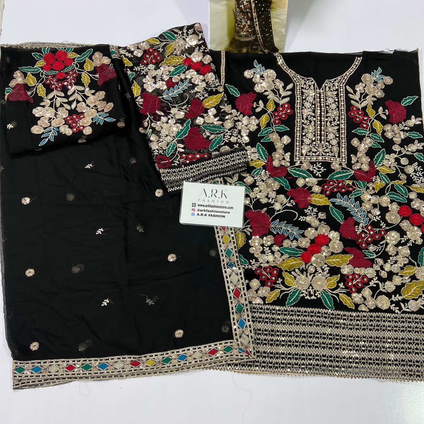 Haseen’s Mehnaaz Black Luxury Chiffon Collection - Replica