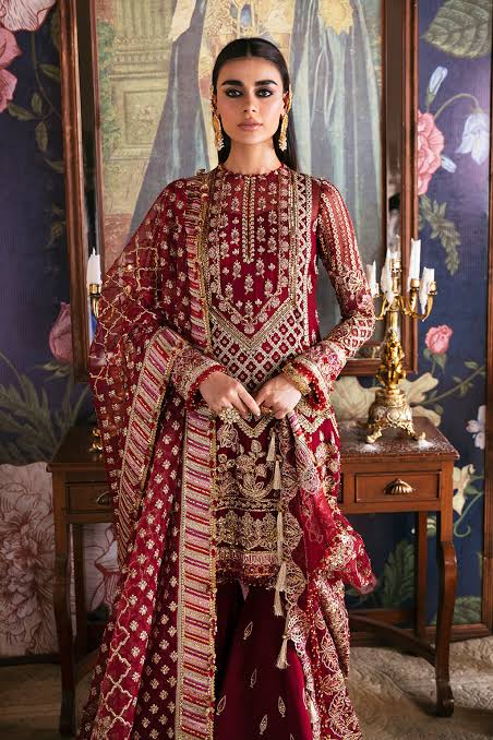 Afrozeh Red Bridal Wear Collection- Replica