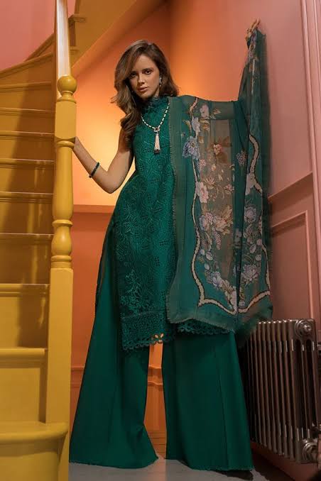 Sobia Nazir Green Luxury Lawn Collection - Replica