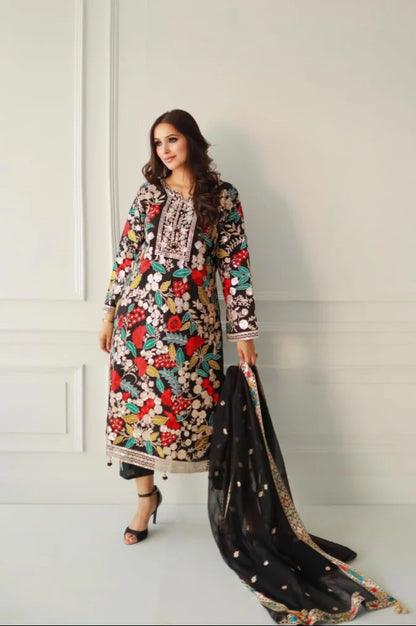 Haseen’s Mehnaaz Black Luxury Chiffon Collection - Replica