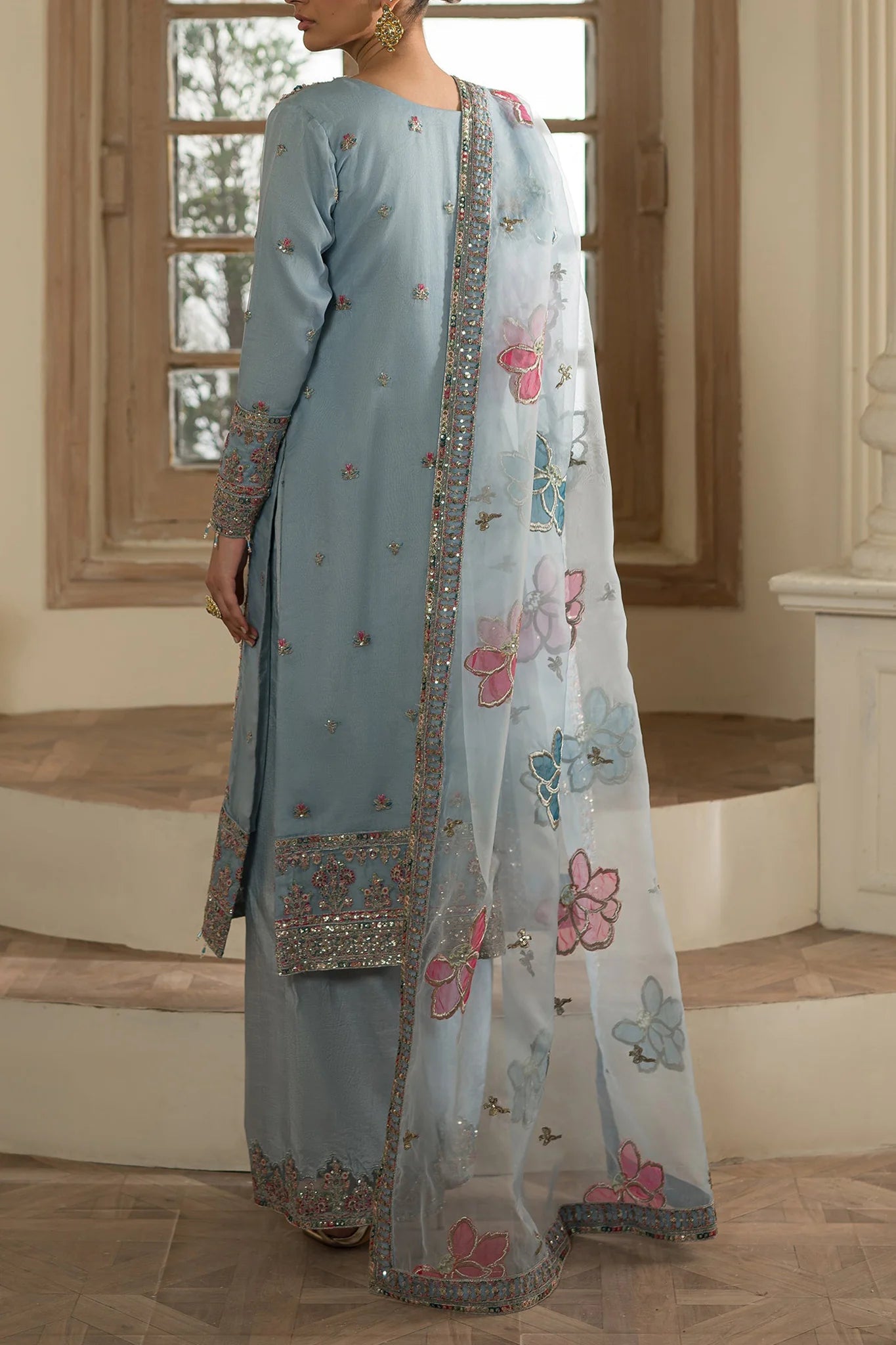 Barouqe Sky Blue Formal Collection Organza - Replica