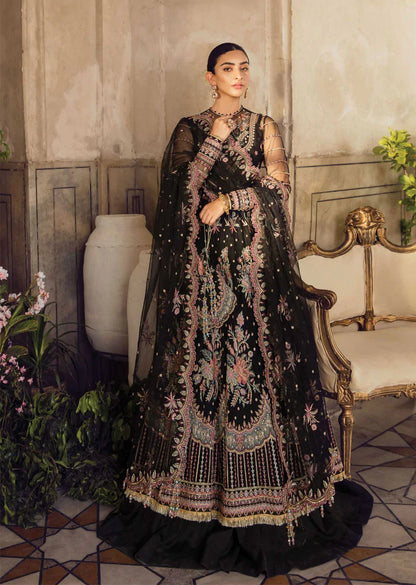 Afrozeh Black Bridal Collection Net Maxi - Replica