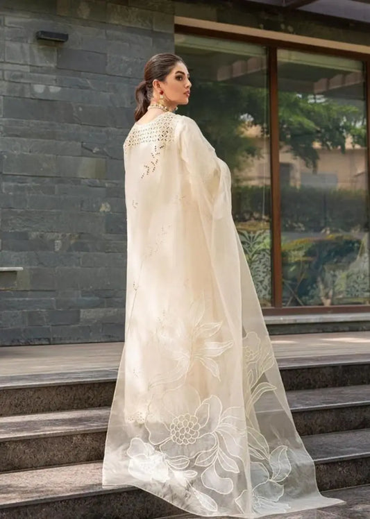 Mushq (White) Luxury Lawn Collection - Replica