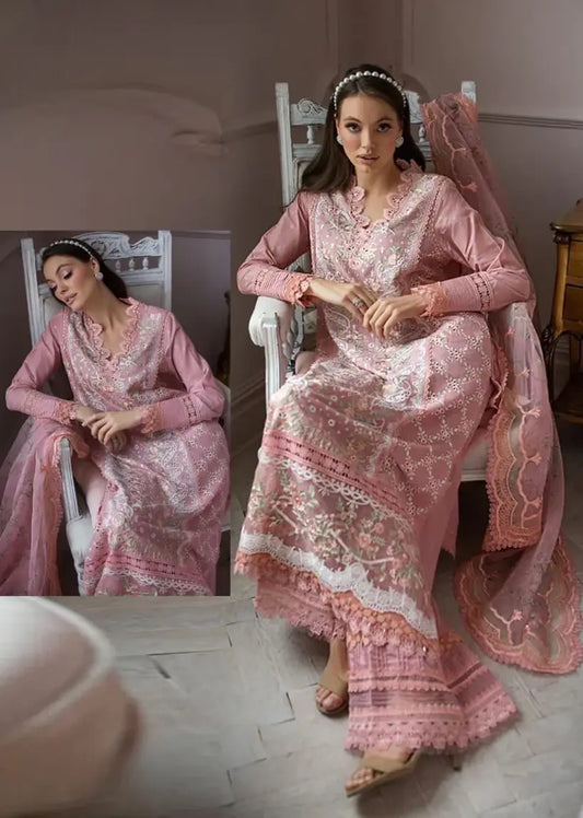 Sobia Nazir pink Luxury Lawn Collection - Replica