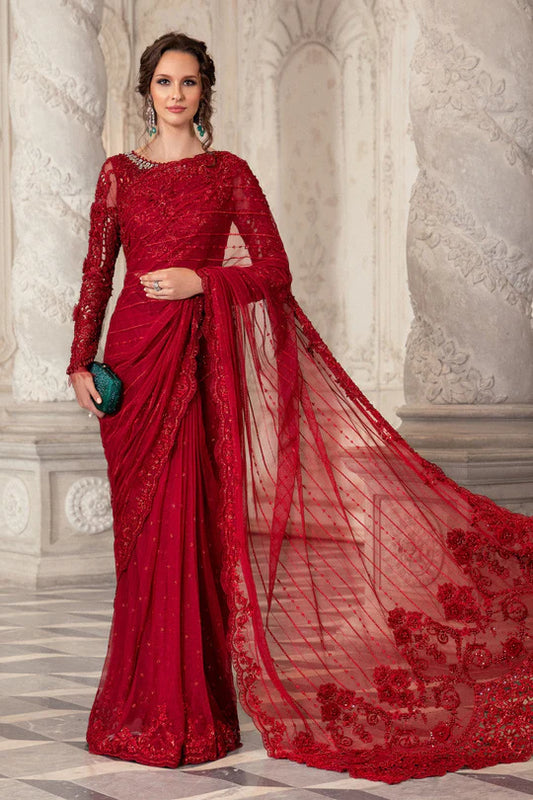 Maria B. Couture Red Saree Collection - Replica