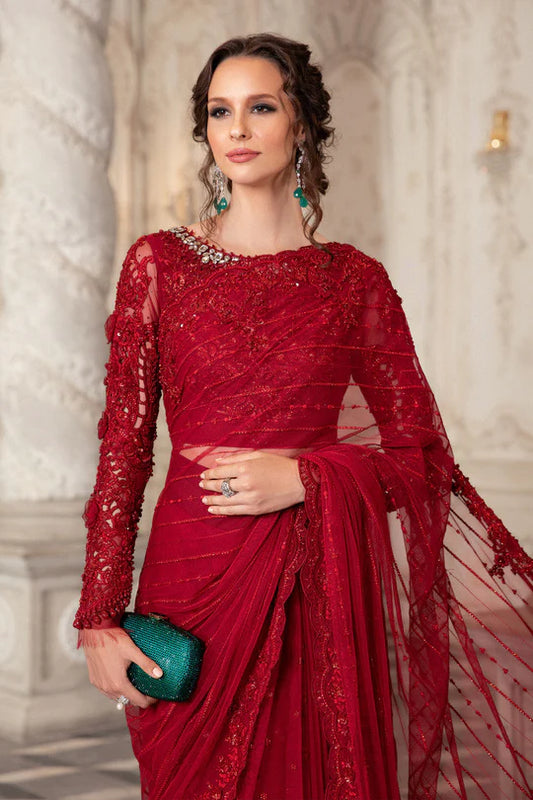 Maria B. Couture Red Saree Collection - Replica