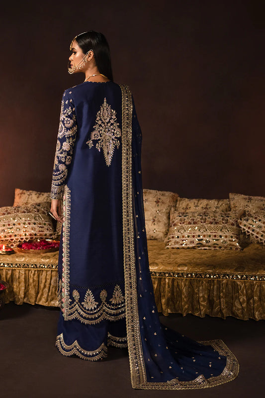 Afrozeh Navy Velvet Collection Net - Replica