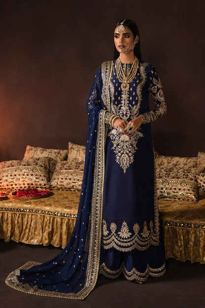 Afrozeh Navy Velvet Collection Net - Replica