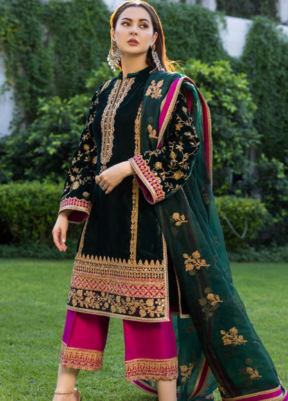 Zainab Chottani Green Formal Collection Velvet - Replica